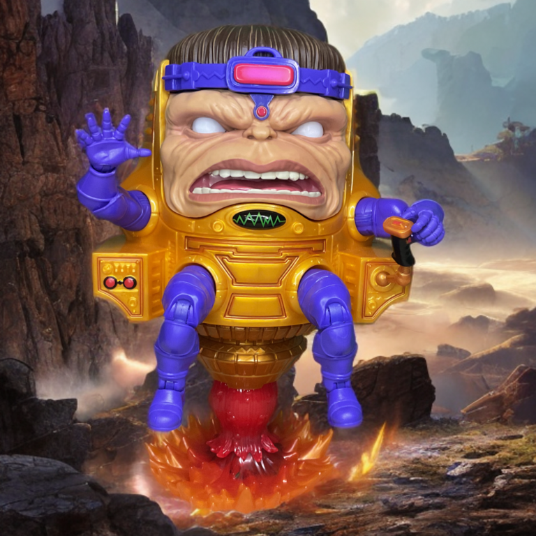 Um close-up do vilão MODOK da Marvel Legends.
