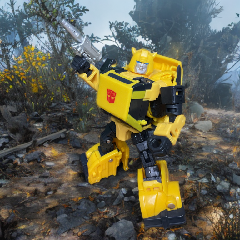 Transformers Studio Series 86-18 Bumblebee action figure in his iconic yellow Volkswagen Beetle mode.