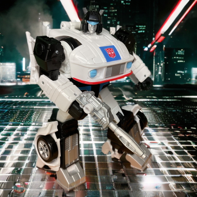 Transformers Studio Series 86-01 Autobot Jazz action figure in robot mode with his trademark visor and Porsche-style chest.