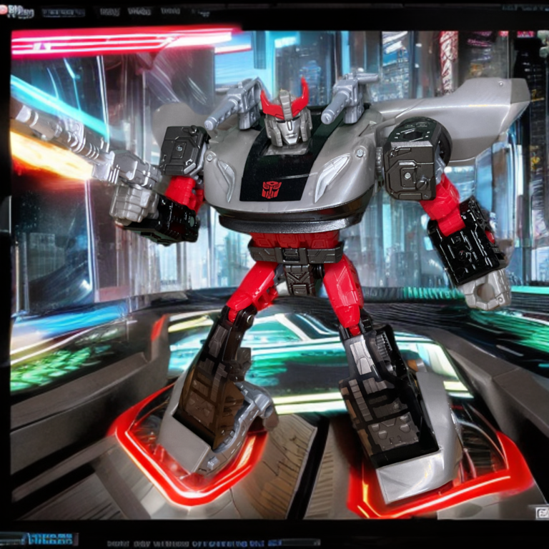 Transformers Siege Bluestreak action figure in his silver and black Cybertronian sports car mode.