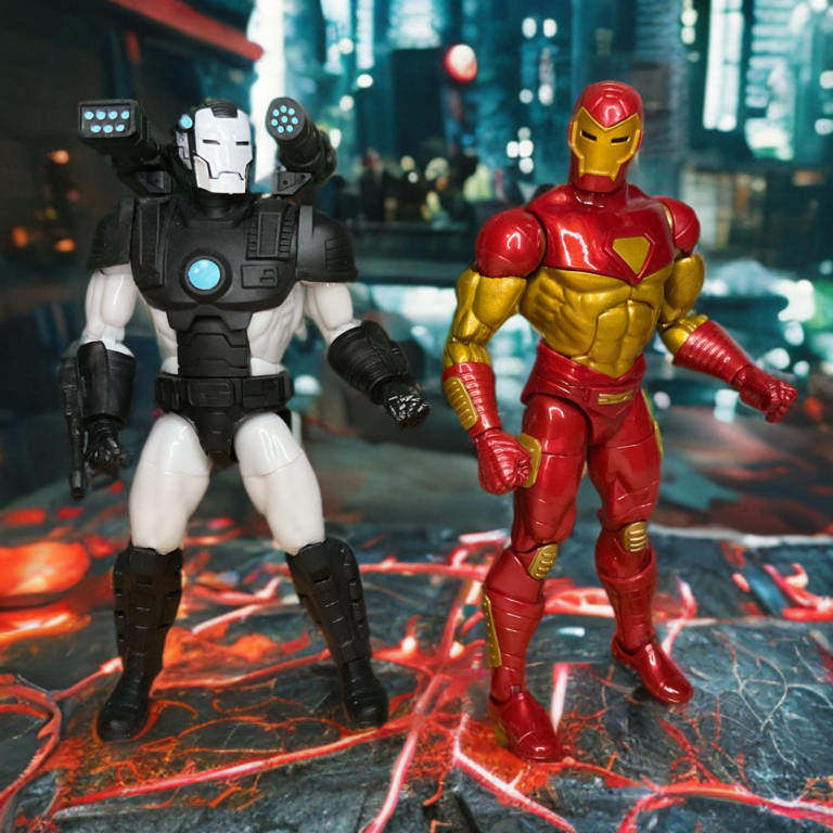 マーベル・レジェンド アイアンマンとウォーマシンのアクションフィギュア。.