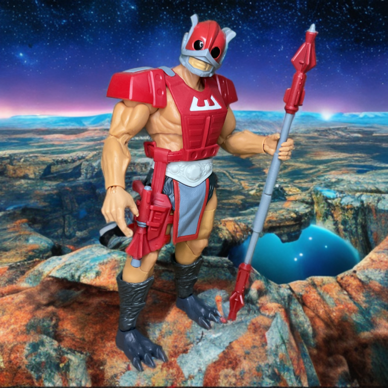Masterverse New Eternia Zodac en tant qu'exécuteur cosmique sur une planète lointaine.