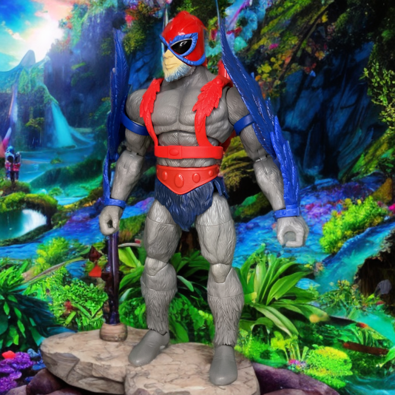 Masterverse Vintage Stratos soaring pose showing full wingspan and articulation
