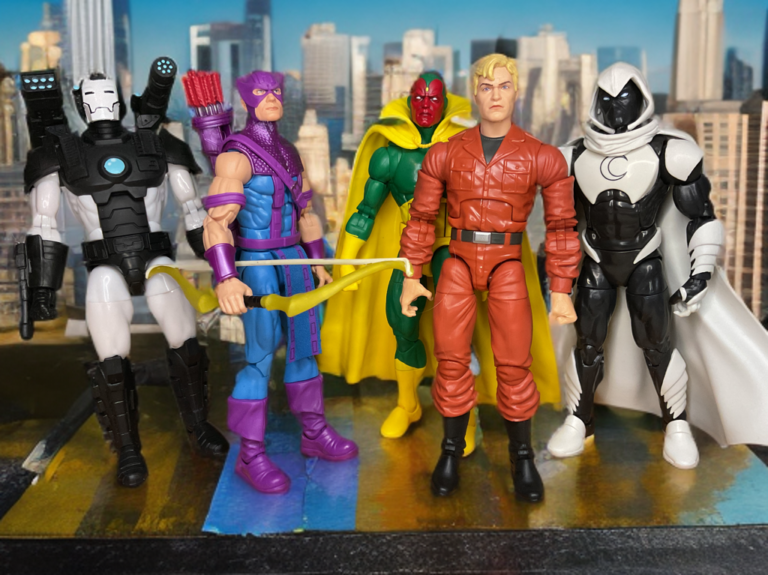 Featuring the original West Coast Avengers team posing in front of a sunny California backdrop.