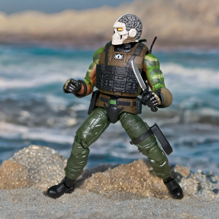 Vollständig ausgestattete Cobra Grim-Viper Actionfigur mit stiftlosen Gelenken und detaillierter taktischer Weste