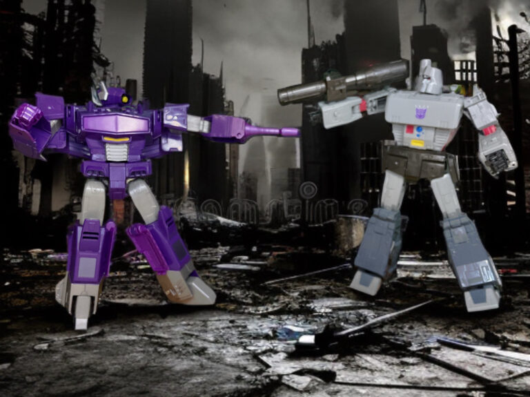 Shockwave facing off with Megatron before declaring himself the new leader.