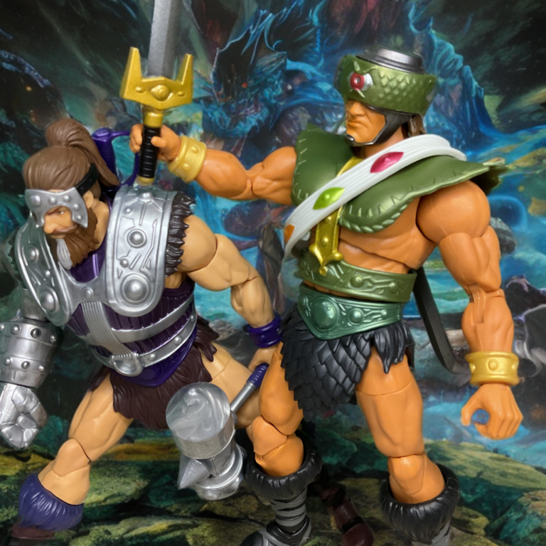 Tri-Klops with signature gold-hilted sword knocks Fisto out