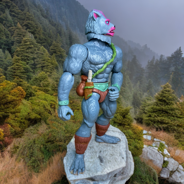 A detailed shot of the Sentinel of Red Shadow peering off in the distance.