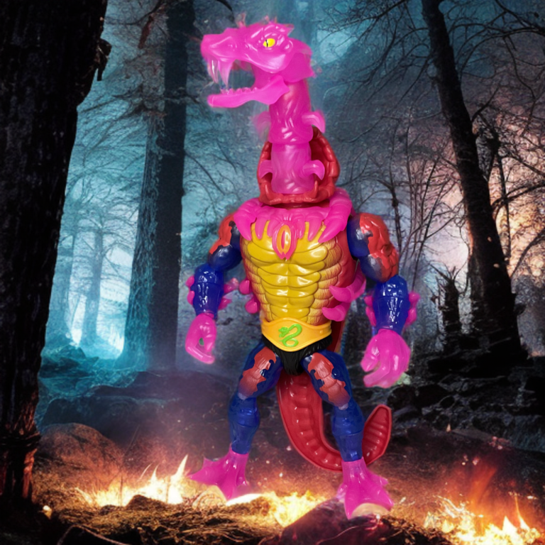Mutated Rattlor standing in a radioactive forest.