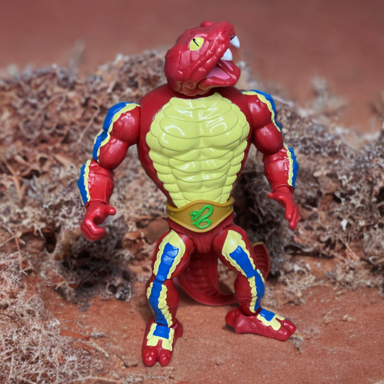 Rattlor The General aus der MOTU Origins Linie, detaillierte Skulptur in bedrohlicher Pose