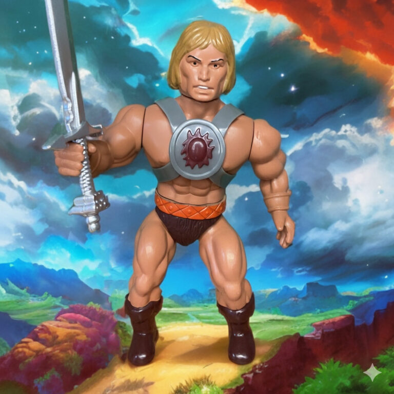 La figurine de l'homme barbare est un hommage à l'original He-Man de 1982 par Mattel.