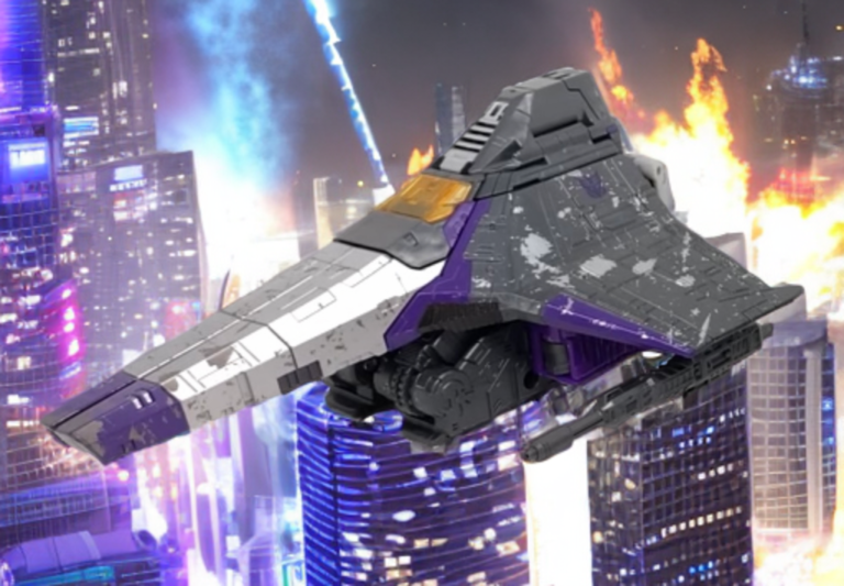 Original aircraft mode of Skywarp streaking through the Cybertronian sky.