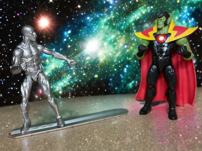 Silver Surfer se enfrenta a Super Skrull con un trasfondo cósmico