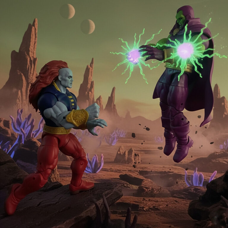 Drax the Destroyer mid-leap with balls of energy, regenerating in epic Marvel fight