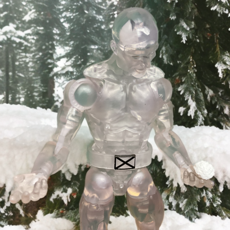Secret Wars Iceman Figur mit Schneeball-Zubehör und zusätzlichen Händen