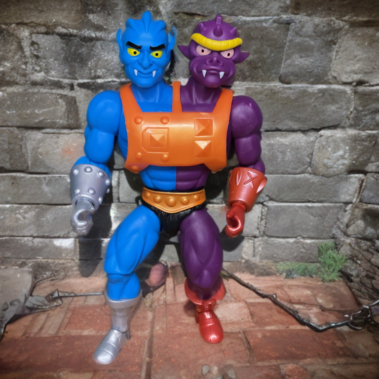 The combined Two-Bad figure assembled using the double-wide merger torso and dual heads.