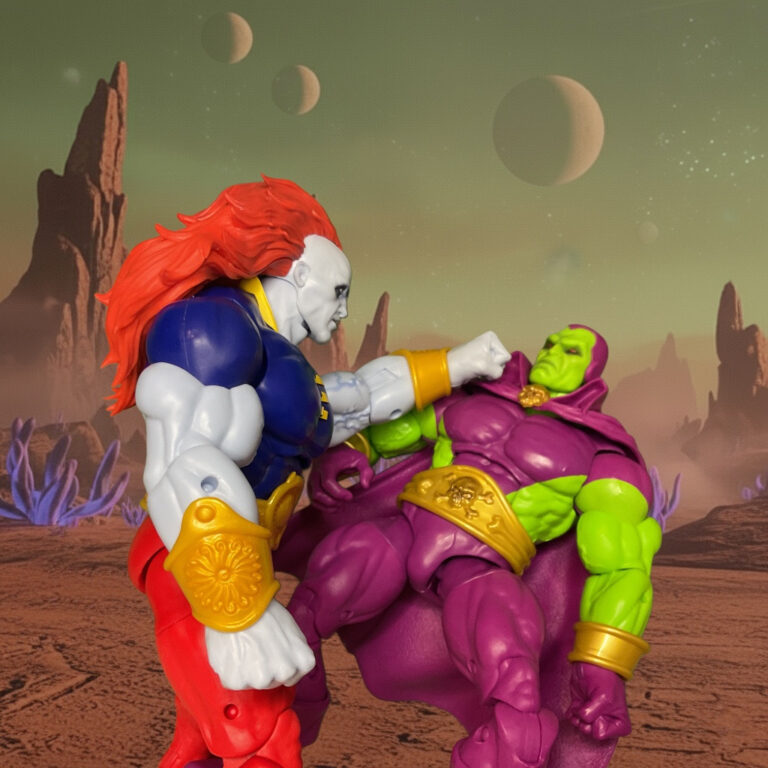 Champion of the Universe with mane flowing, powerful Elder ready for hand-to-hand combat