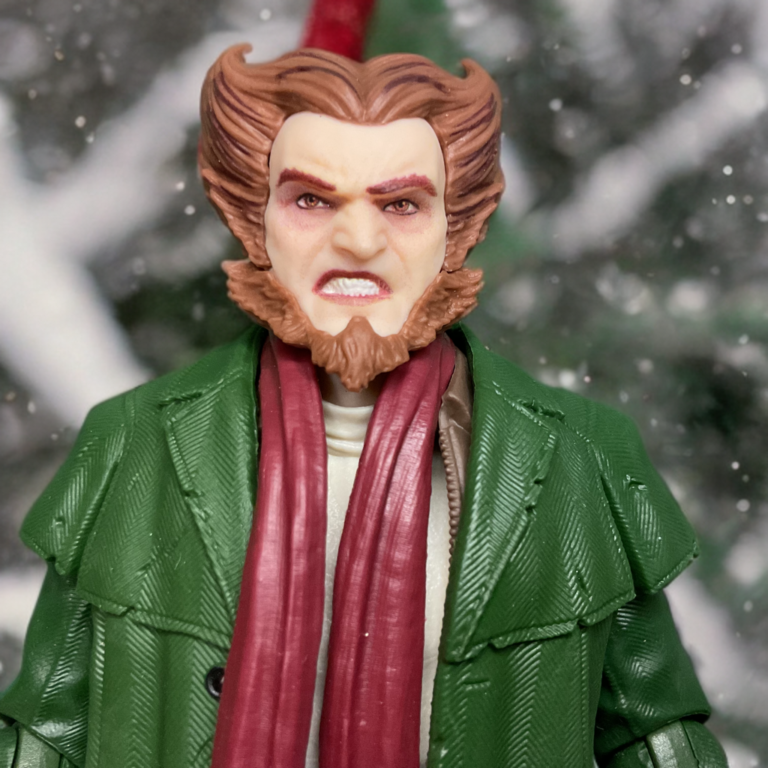 Close-up of Marvel legends owl, 2026 featuring scarf and coat.