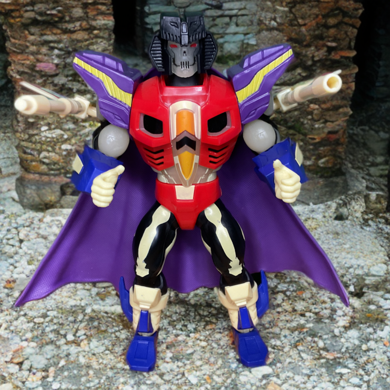 Starscream Armor Scare Glow figure glowing in the dark, highlighting translucent plastic and eerie green luminescence.