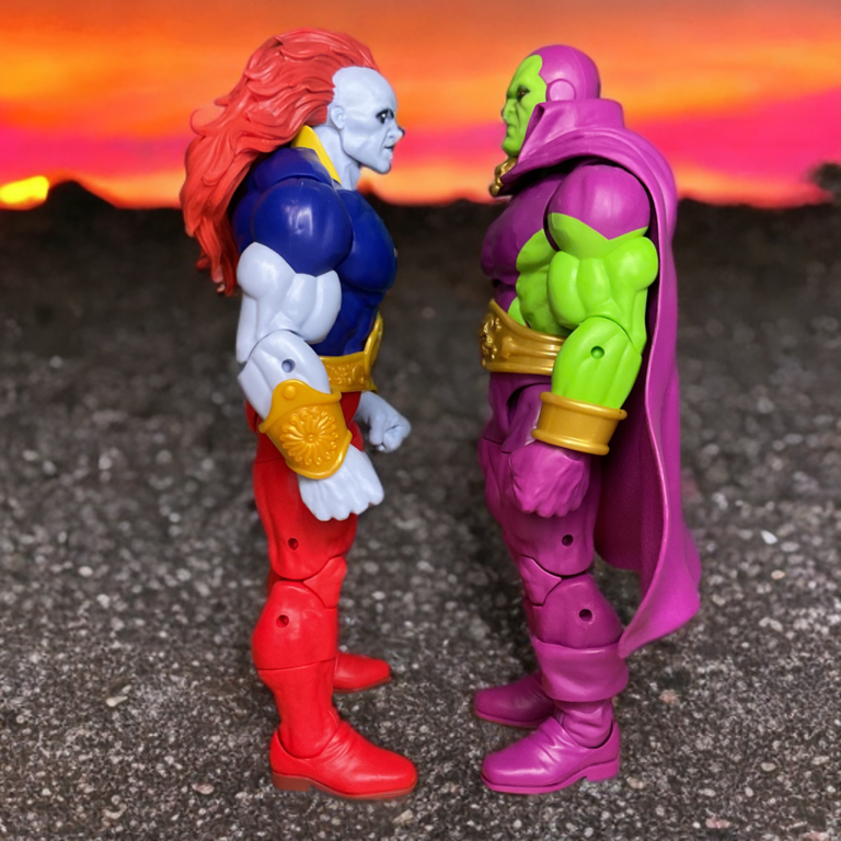 Intense close-quarters clash: Drax vs. Champion of the Universe in cosmic showdown