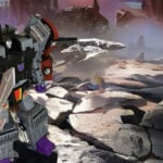 Featured image of Menasor Transformers G1 combiner in powerful full pose, dynamic background, embodying Stunticons' vehicular mayhem.