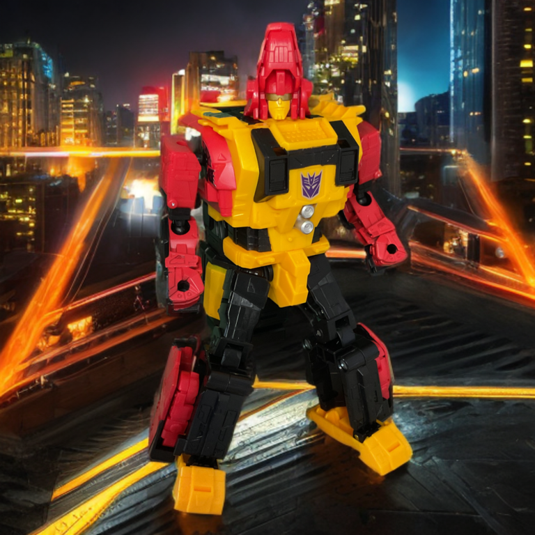 Transformers Predaking Headstrong Voyager Robotermodus, Nashorn Combiner Bein mit schwerer Panzerung und entschlossenem Blick.