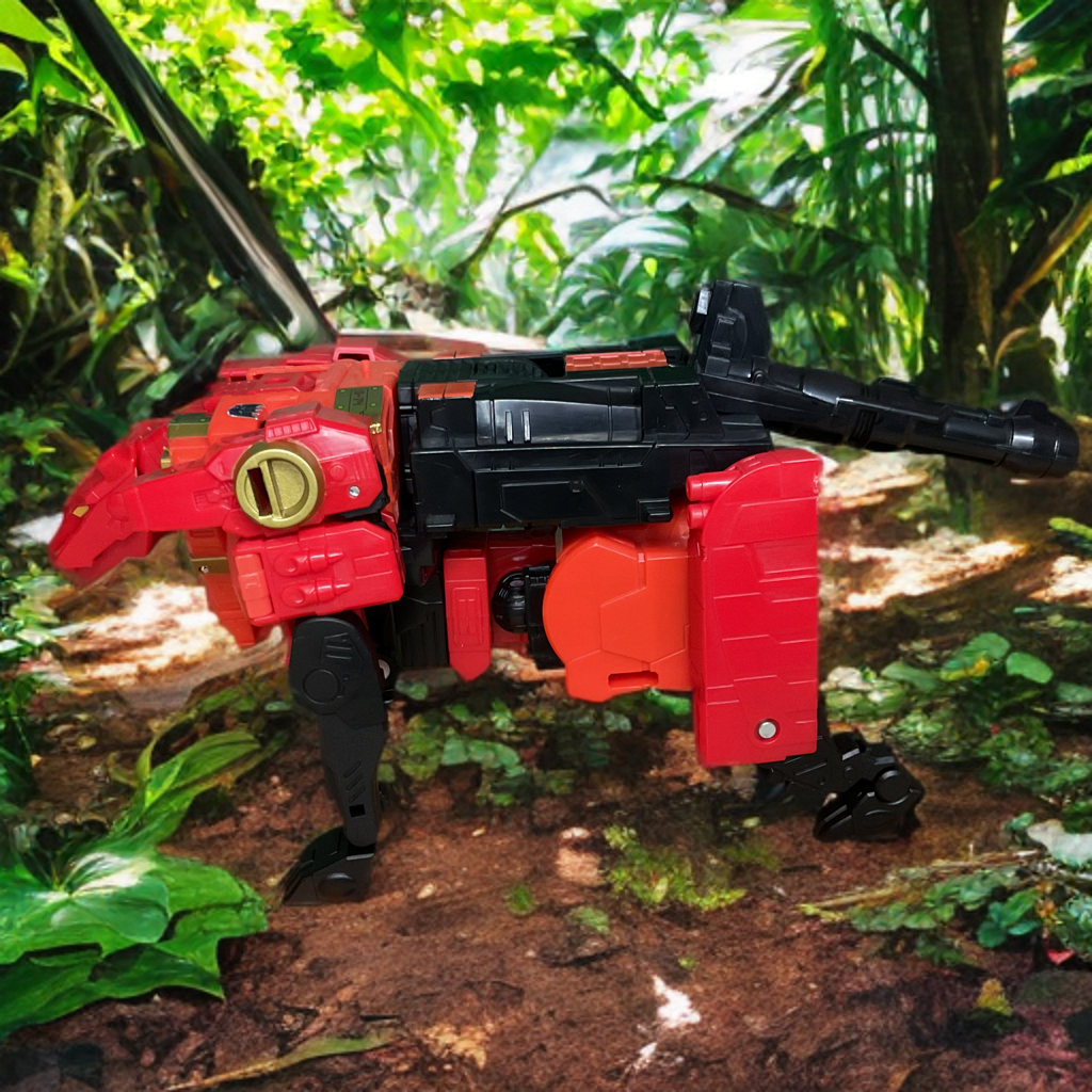 Power of the Primes Rampage Tiger Alternate Mode mit beweglichen schwarzen Pfoten.