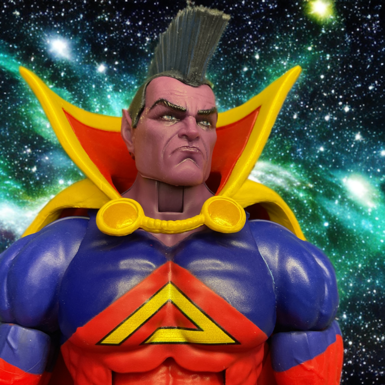 Gladiator as Praetor leading the colorful Imperial Guard in his blue and gold uniform.