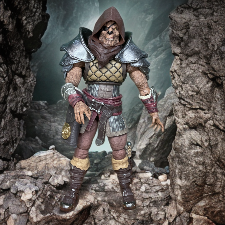 Fantasy Action Figures presenta la figura Jaeger de Crisol Salvaje en amplia postura depredadora, con patas y botas peludas detalladas, listo para cargar.