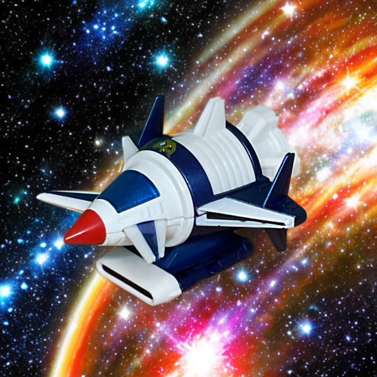 GX-88 Strato Fighter flying through space.