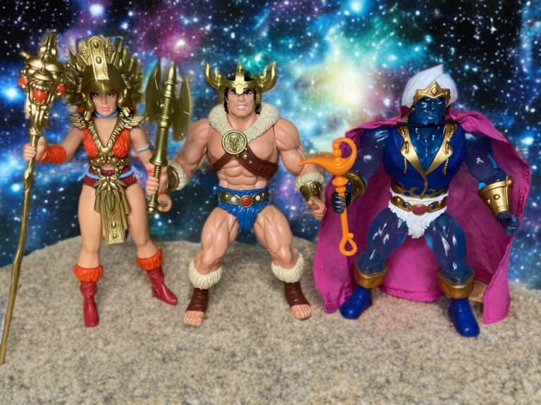 Formo Toys Legends of Dragonore action figures group lineup, retro 1980s-style high-fantasy barbarians and sorcerers in 5.5-inch MOTU-compatible scale