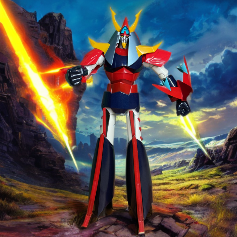 Demonstration of articulation in the legs and hips of the Soul of Chogokin Raideen figure.