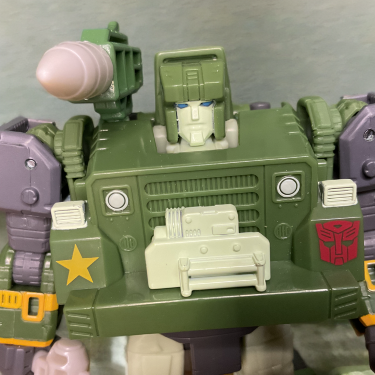 Close-up of Studio Series Autobot Hound robot mode – from Fantasy Action Figures.