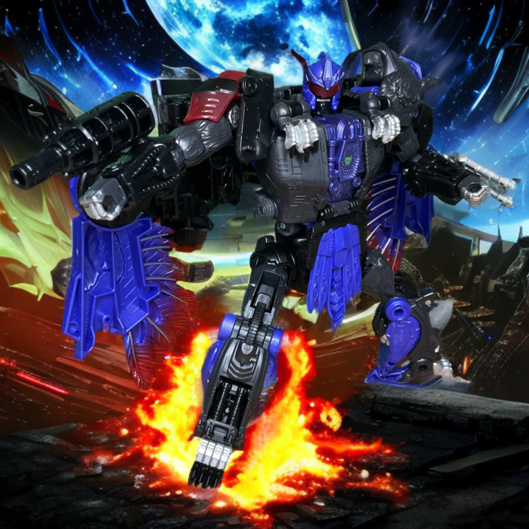 Age of the Primes Razorclaw Leader Class action figure in robot mode.