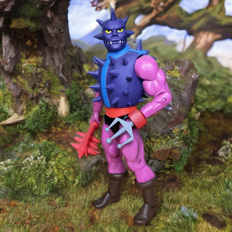 ソフトなスタイルを特徴とする、フィルメーション・スパイカーMOTUアクション・フィギュアの完成品。.