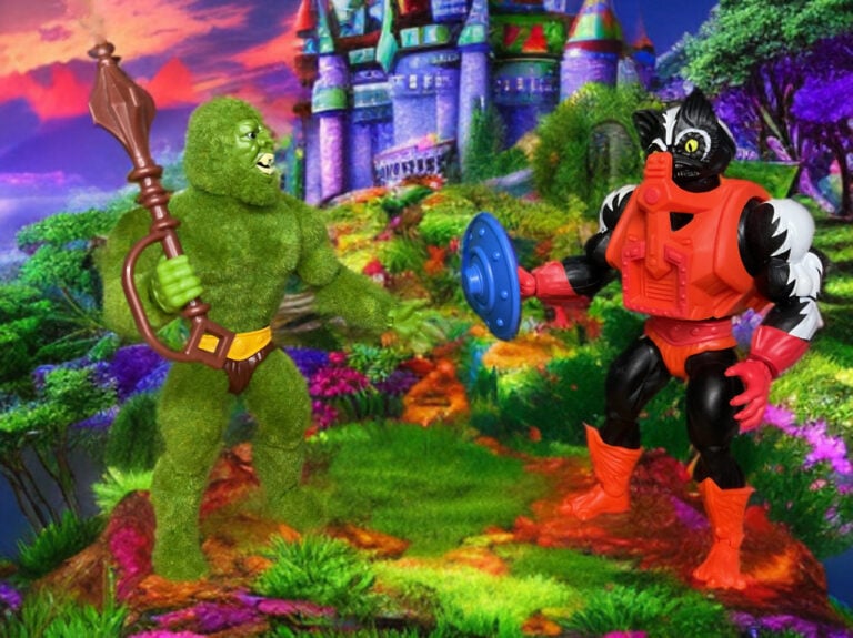Moss Man faces his original arch rival Stinkor in Eternia.