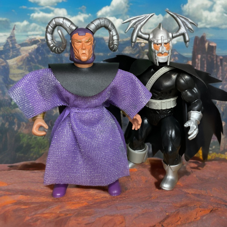 Vintage Remco Conan the Barbarian action figures Devourer of Souls and Thoth-Amon standing together.
