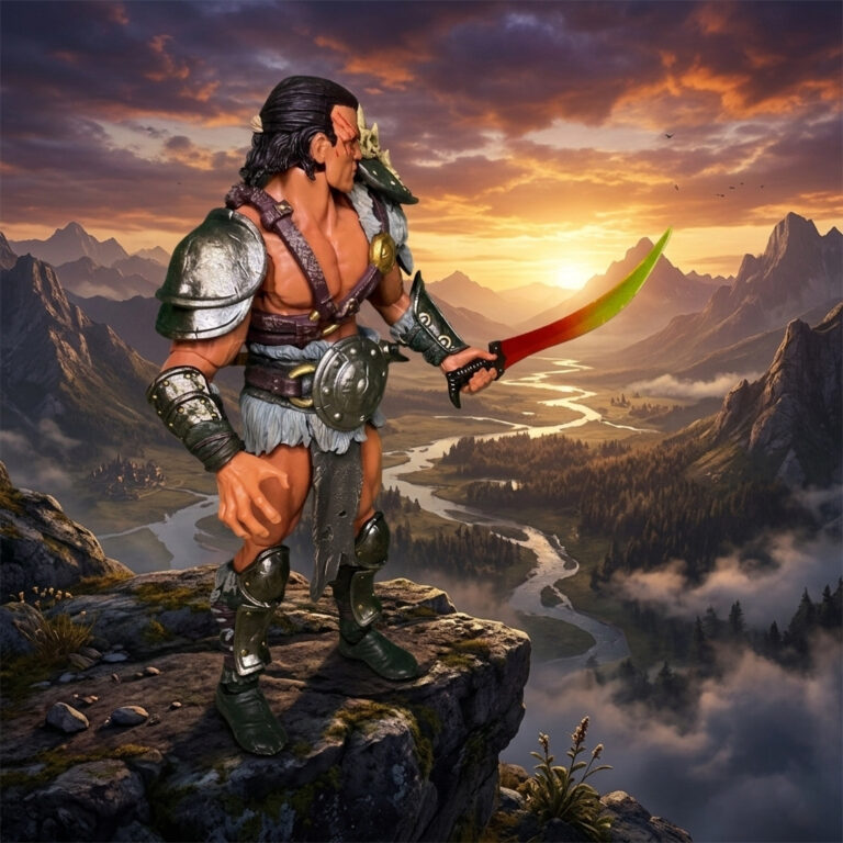 Surprise blind bag magical dagger accessory for Krieger The Shunned, featured on Fantasy Action Figures.