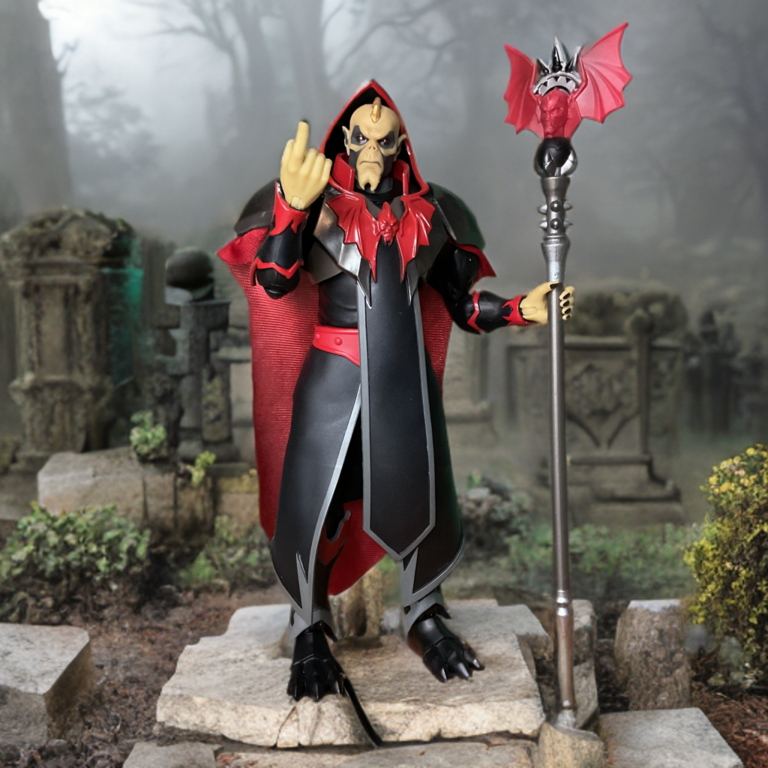 O Imperador Hordak entre as tumbas enevoadas.