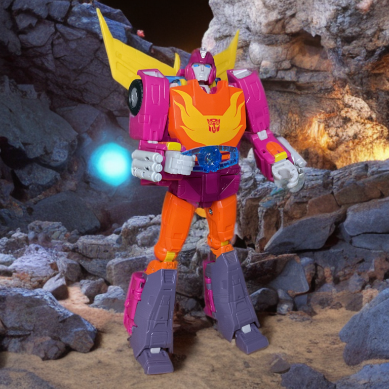 Studio Series MTMTE Hot Rod clutching the glowing Matrix of Leadership, key moment from The Transformers: The Movie.