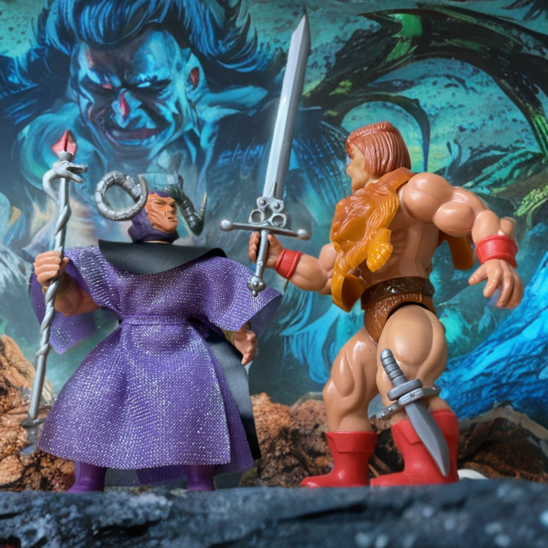 1984 Remco action figures Conan the Warrior and Thoth-Amon squared off in a battle pose.