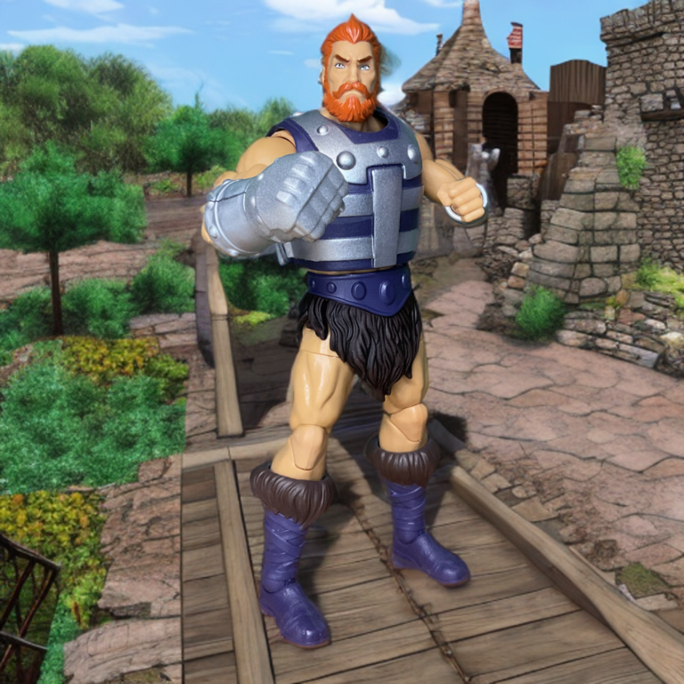 Fisto action figure in powerful punching stance with poseable arm.