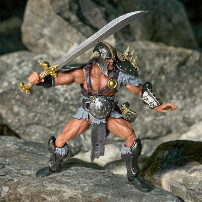 Savage Crucible Krieger The Shunned posed dynamically swinging sword in battle stance.
