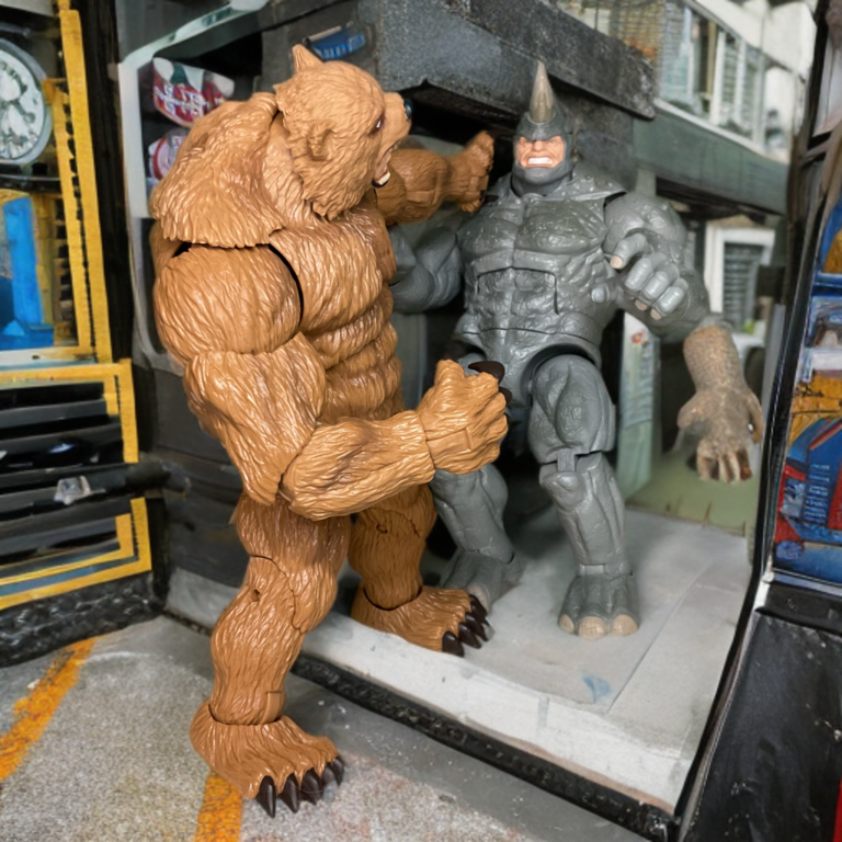Marvel Legends Grizzly action figure performing a wrestling slam pose.