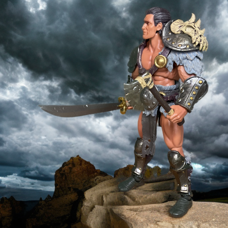 Savage Crucible Krieger The Shunned in brooding display pose on a cliff edge.