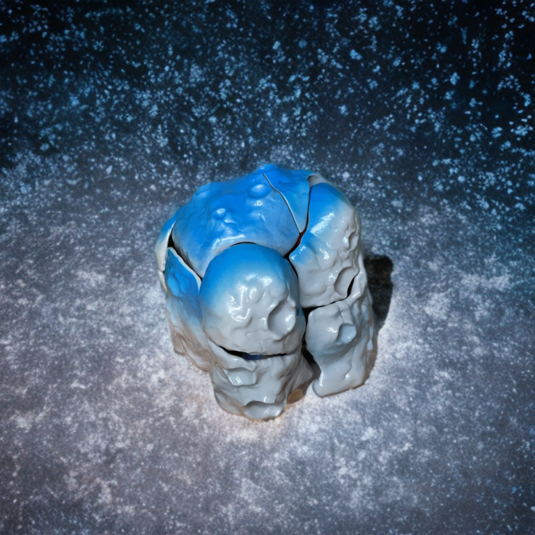Figura de Stonedar de Masters of the Universe Origins em plena transformação com placas de armadura de pedra.