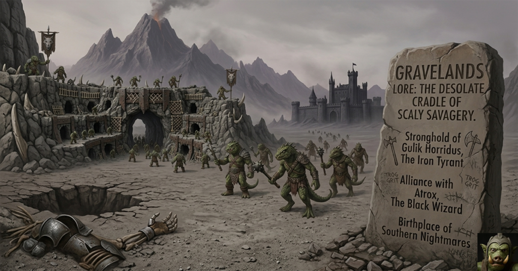 Leia mais sobre o artigo Gravelands Lore: The Desolate Cradle of Scaly Savagery and Southern Nightmares