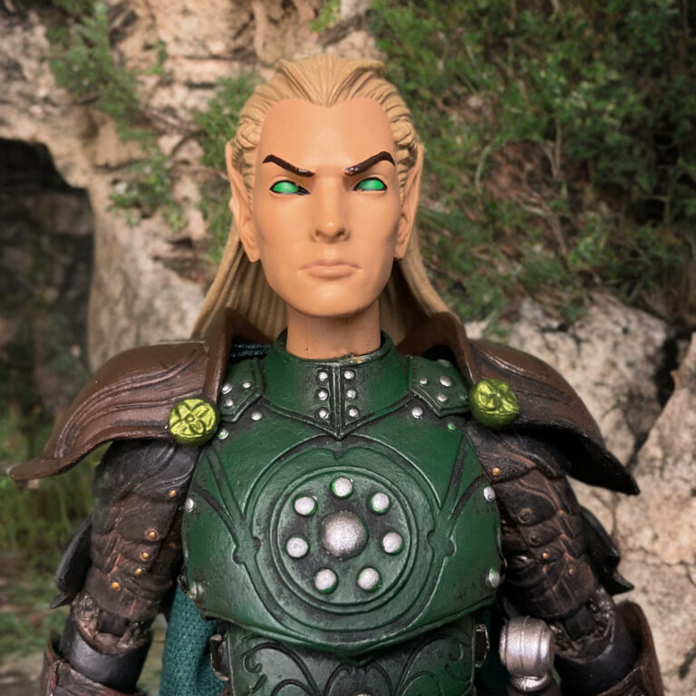 Unhooded elf head sculpt on Mythic Legions Elf Ranger figure.