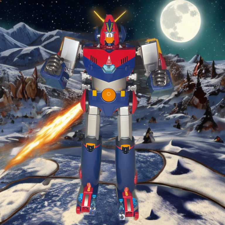 Dynamic action pose of Bandai DX Soul of Chogokin Combattler V.
