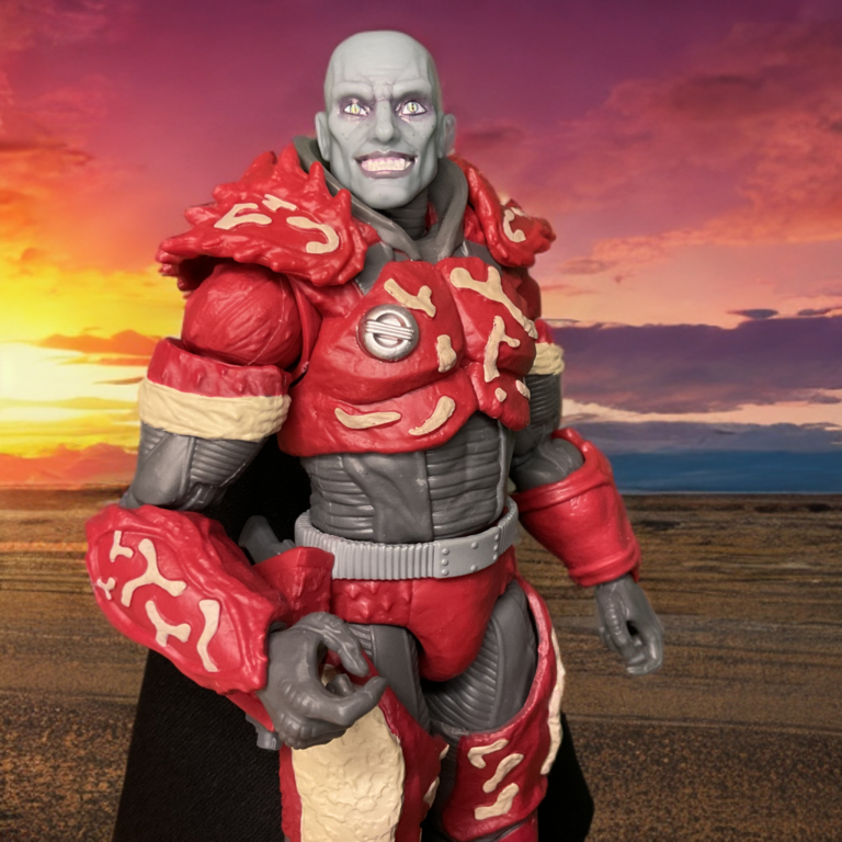 Close-up of unmasked Cobra-La Royal Guard head from G.I. Joe Classified.